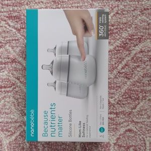 Nanobebe Flexy Silicone Baby Bottle - 9oz / 3 pack / white